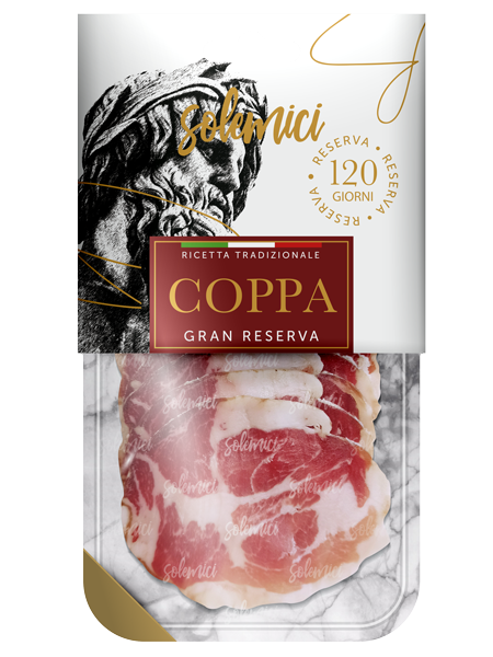 Продукт из свинины цельно кусковой сыровял кат.Б «Coppa» («Коппа») Solemici нар (0,090 кг) упак 8 шт