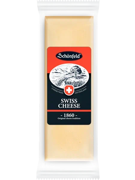 Сыр фасованный Schonfeld  Swiss Cheese 53% кусок 150гр /8шт