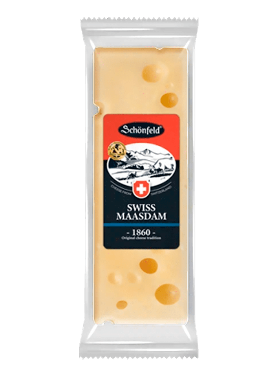 Сыр Schonfeld  Swiss Maasdam  48 % нарезка 125 гр.