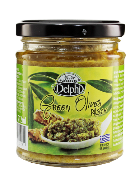 Паста из зеленых оливок DELPHI с/б 190г (12/780)