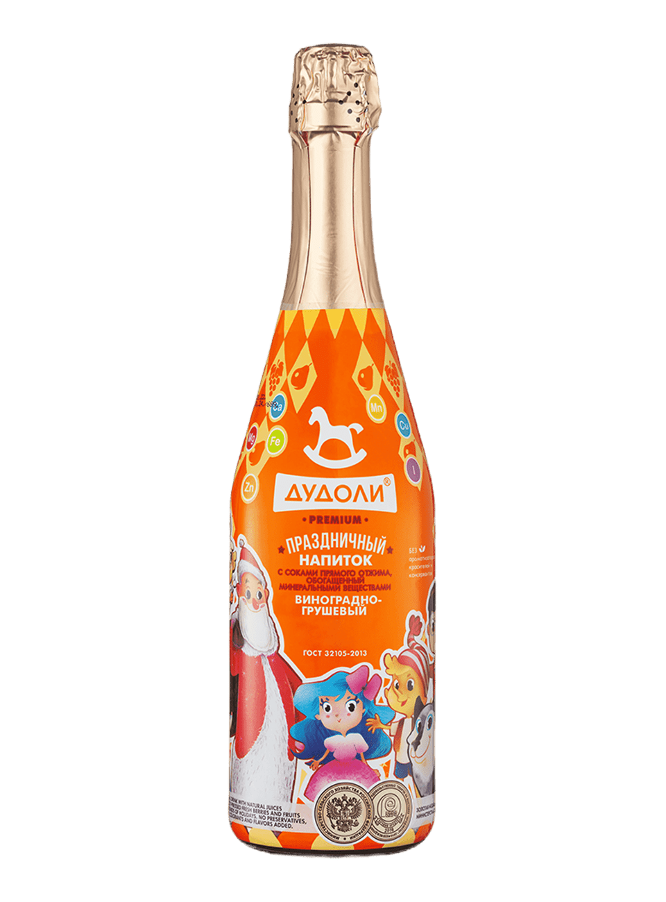 ДУДОЛИ с игрушкой-Виноградно-Грушевый с витаминами 0,75л с/б напиток газ. (12/480)