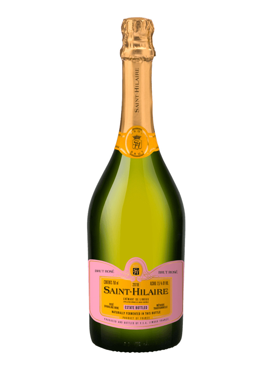 Вино Креман де Лиму Сент-Илер игристое 0,75л с/б 12,5% выдерж.розовое брют