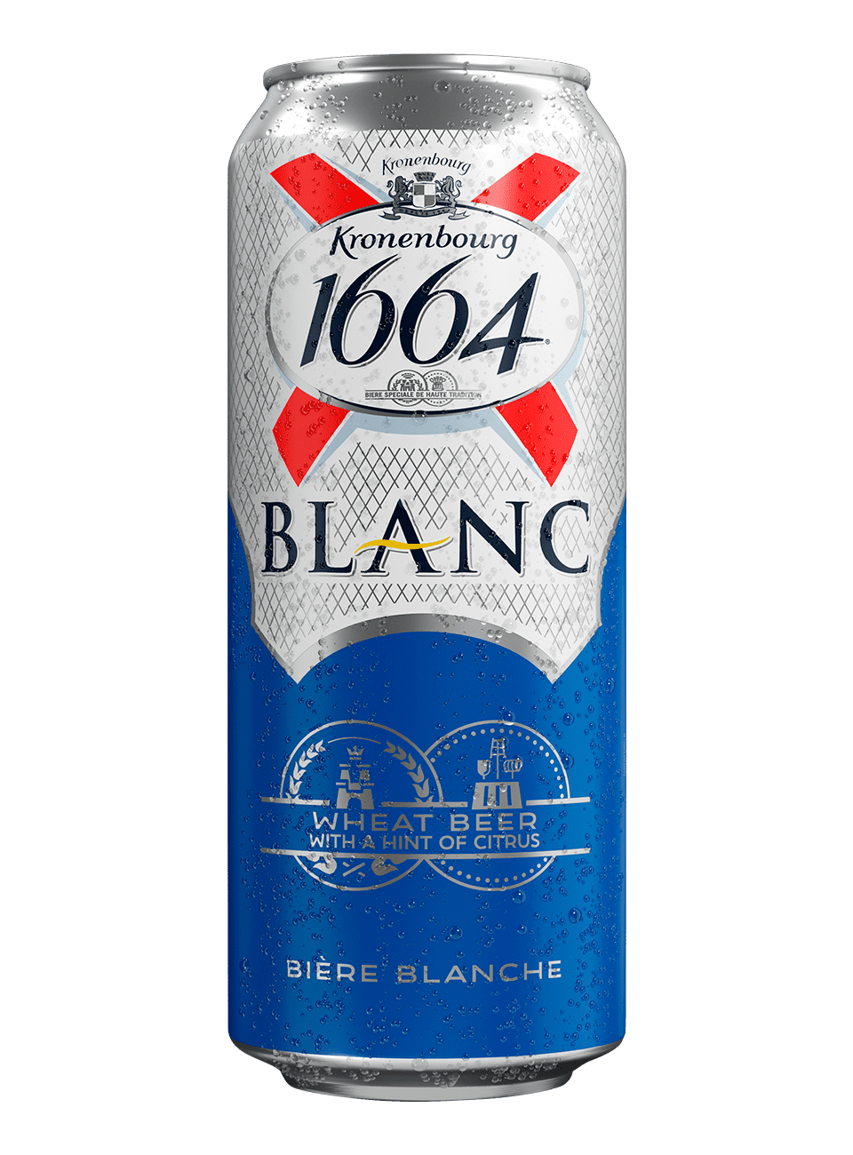 Пиво Кроненбург 1664 ж/б. Kronenbourg 1664 жб. Пиво 1664 Кроненберг Blanc. Пивной напиток светлый Kronenbourg 1664 Blanc 0.45 л.