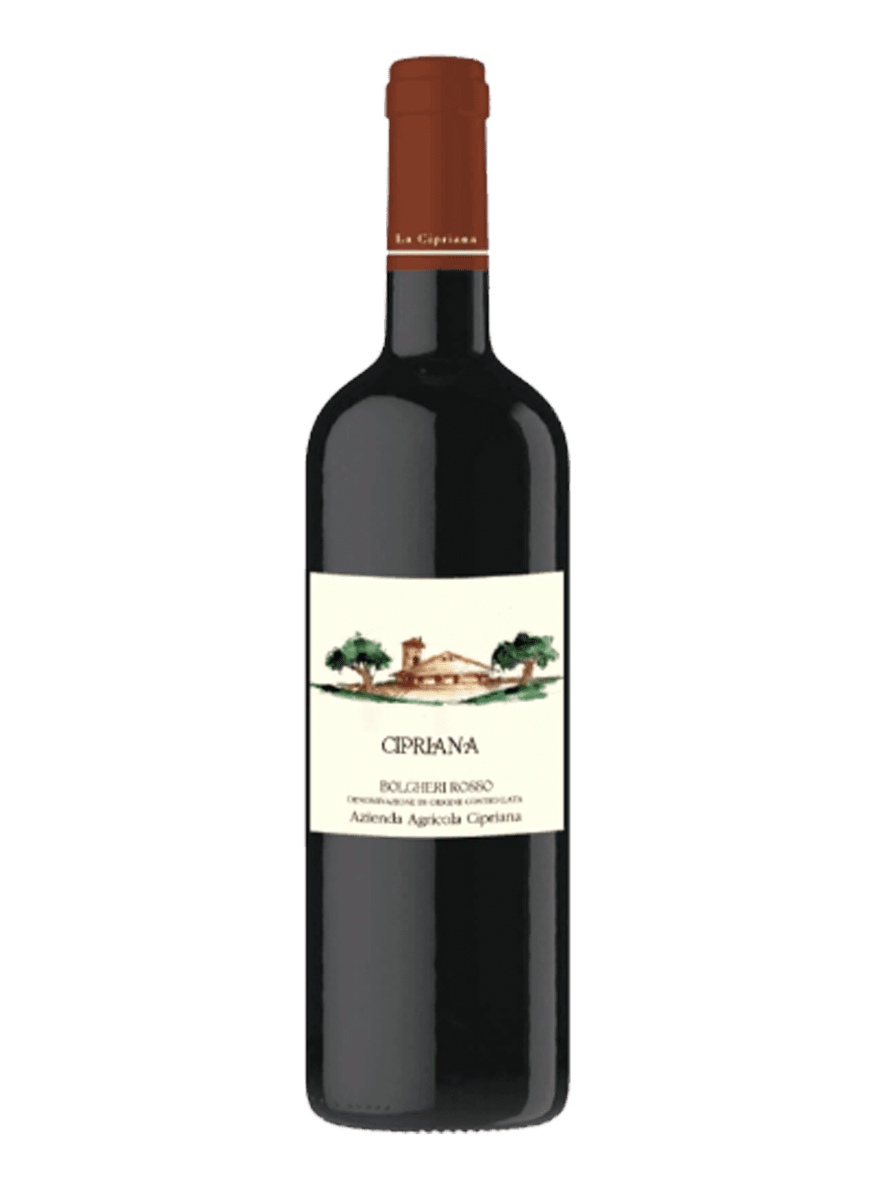Вино Болгери Россо Чиприана 0,75л с/б 14,5% выдерж.сухое красное
