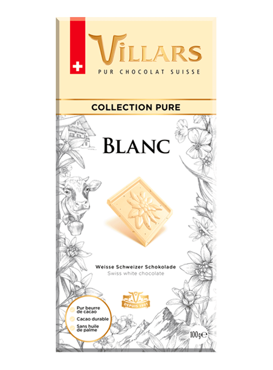 Белый шоколад с ванилью 100г тм Villars