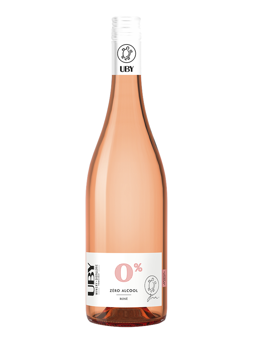 Вино Юби БИО 2022 безалкогольное 0,75л с/б полусухое розовое